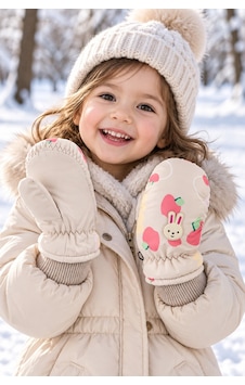 Miniko Kids Kitti 420-23 Kız 1-3 Kar Kayak Eldiveni Krem Miniko Kids Kitti 420-23 Kız 1-3 Kar Kayak Eldiveni Krem