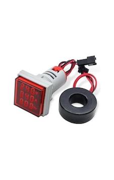 Powermaster Voltampermetre 50-500v 0-100a Ac Kare Kırmızı Ad22-22vas