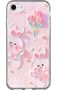 Apple Uyumlu iPhone 7/8/se 2020 2022 Sevimli Tavşanlar Baskılı Silikon Kılıf Renkli Apple Uyumlu iPhone 7/8/se 2020 2022 Sevimli Tavşanlar Baskılı Silikon Kılıf Renkli