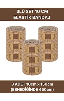 Elastik Bandaj Seti 3 Lü 3x10cm 12 Klipsli 4,5 Metreye Kadar Uzar, Spor Ve Günlük Kullanım Elastik Bandaj Seti 3 Lü 3x10cm 12 Klipsli 4,5 Metreye Kadar Uzar, Spor Ve Günlük Kullanım