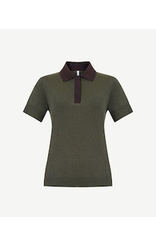 Yargıcı Regular Polo Yaka Kısa Kol Kazak 26kktr2134x 007 Haki