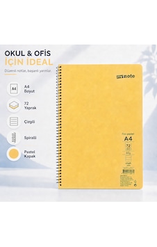 Mynote Flex Pastel A4 72 Yaprak 60 Gr Spiralli Çizgili Defter Sarı Mynote Flex Pastel A4 72 Yaprak 60 Gr Spiralli Çizgili Defter Sarı