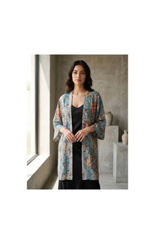 Genel Markalar Önü Açık Tunik, Kaftan Zeytin Yeşili Zeytin Yeşili