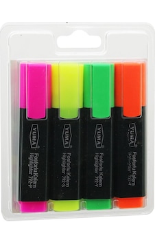 Yuma Ym-792-4 792-t-y-s-p 4pcs Fosforlu Kalem Turuncu - Yeşil - Sarı - Pembe 4832 Çok Renkli