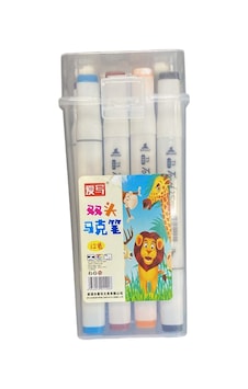 Aixie 双头马克笔 Çift Uçlu Marker Kalem Seti 12 Renk Broad & Fine Tip Sanat Kalemi Şeffaf Kutulu