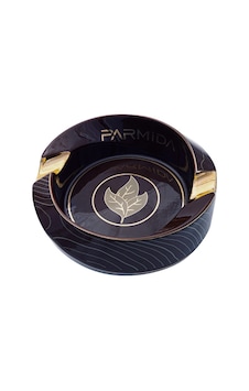 Parmida Kahverengi Gold Çizgili İkili Porselen Puro Küllüğü Tr10034 Parmida Kahverengi Gold Çizgili İkili Porselen Puro Küllüğü Tr10034