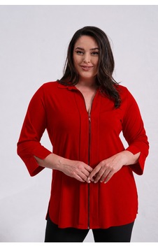 Bihan Store Kadın Uzun Kollu Yakalı Büyük Beden Uyumlu Fermuarlı Ceket 5195 Kırmızı Bihan Store Kadın Uzun Kollu Yakalı Büyük Beden Uyumlu Fermuarlı Ceket 5195 Kırmızı
