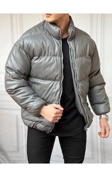 Modefendi Şişme Oversize Yüksek Kalite Deri Mont Antrasit Modefendi Şişme Oversize Yüksek Kalite Deri Mont Antrasit