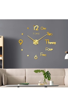 Dıy 3D Dekoratif Büyük Boy Sticker Duvar Saati Altın Rengi Dıy 3D Dekoratif Büyük Boy Sticker Duvar Saati Altın Rengi