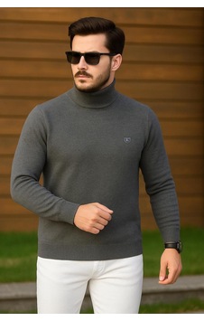 Kemal Ekinci Balıkçı Yaka Çelik Örgü Kazak Gri Kemal Ekinci Balıkçı Yaka Çelik Örgü Kazak Gri