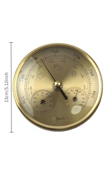 Barometre Seti. 3'lü Barometre Termometre Hygrometre. 130mm. Sarı