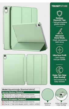 İpad 11. Nesil A16 Ve 10. Nesil 10.9" Uyumlu Kılıf A3355 A2696 Ultra İnce Standlı Kapak Açık Yeşil Kapaklı Kılıf İpad 11. Nesil A16 Ve 10. Nesil 10.9" Uyumlu Kılıf A3355 A2696 Ultra İnce Standlı Kapak Açık Yeşil Kapaklı Kılıf