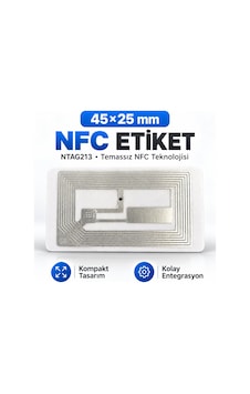 45x25 Mm Nfc Etiket Ntag213 Temassız Programlanabilir Nfc Sticker 1 Adet 45x25 Mm Nfc Etiket Ntag213 Temassız Programlanabilir Nfc Sticker 1 Adet