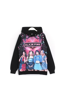 BlackPink Korean Pop Grup Dijital Baskı Kız Çocuk Siyah Renk Kapü Siyah BlackPink Korean Pop Grup Dijital Baskı Kız Çocuk Siyah Renk Kapü Siyah