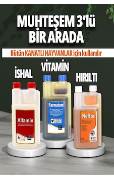 Munich Vet 3Lü Set Farmatom Vitamin Alfamin Ishal Neftor Hırıltı Seti - 500 Ml