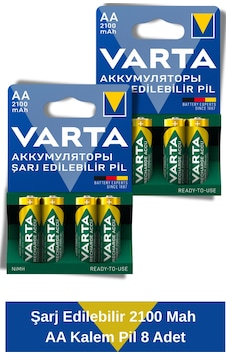 Power Şarj Edilebilir Kalem Pil 2100mah Aa 8 Adet Power Şarj Edilebilir Kalem Pil 2100mah Aa 8 Adet