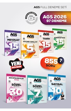 Ags 2026 Sayısal, Sözel Yetenek, Sözel Mantık, Mevzuat, Eğitimin Temelleri, Tarih, Coğrafya Deneme Ags 2026 Sayısal, Sözel Yetenek, Sözel Mantık, Mevzuat, Eğitimin Temelleri, Tarih, Coğrafya Deneme