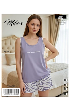 Miressa Kalın Askılı Şortlu Pijama Takımı Lila Miressa Kalın Askılı Şortlu Pijama Takımı Lila