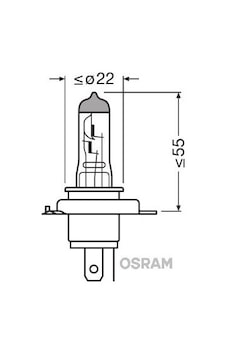 12v H4 60/55w Halojen Ampul 43t Tırnaklı 2 Ad