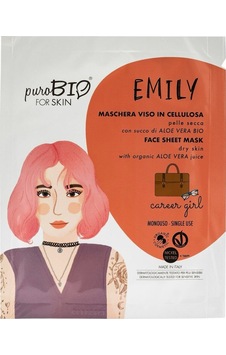 Purobio Emıly Face Sheet Mask Dry Skin Career Girl Aloe Vera 10 Ml - Tek Kullanım Purobio Emıly Face Sheet Mask Dry Skin Career Girl Aloe Vera 10 Ml - Tek Kullanım