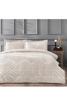 Linens Borneo Çift Kişilik Yatak Örtüsü Seti Taş Linens Borneo Çift Kişilik Yatak Örtüsü Seti Taş