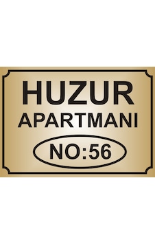 Apartman İsim Tabelası Aliminyum AYNALI Gold Metal Levha Apartman İsim Tabelası Aliminyum AYNALI Gold Metal Levha