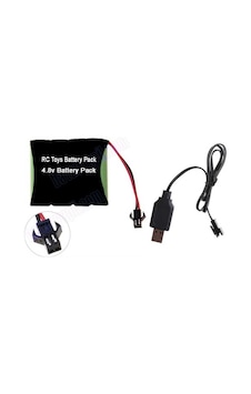 Tnl 4.8V 1100Mah Siyah Soketli Oyuncak Araba Pili ve Usb Şarj Cih Tnl 4.8V 1100Mah Siyah Soketli Oyuncak Araba Pili ve Usb Şarj Cih