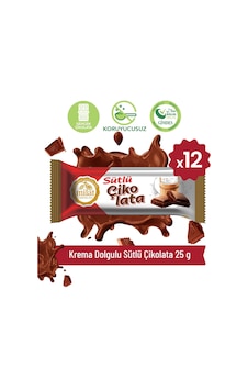 Milat Krema Dolgulu Sütlü Çikolata 12 25 G Milat Krema Dolgulu Sütlü Çikolata 12 25 G