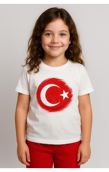 Zeyland Erkek Çocuk Bayrak Baskılı Kısa Kol T-shirt - Beyaz Beyaz Zeyland Erkek Çocuk Bayrak Baskılı Kısa Kol T-shirt - Beyaz Beyaz