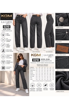 La Carte Mom Jean Lycralı Kadın Kot Pantolon 0210-27/33 Füme La Carte Mom Jean Lycralı Kadın Kot Pantolon 0210-27/33 Füme