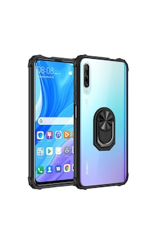 Huawei P Smart Pro 2019 Kılıf Arkası Şeffaf Kenarları Renkli Yüzüklü Tank Kapak Mola Huawei P Smart Pro 2019 Kılıf Arkası Şeffaf Kenarları Renkli Yüzüklü Tank Kapak Mola