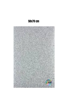 50x70 Cm Simli Fon Kartonu 1 Adet - Gümüş 50x70 Cm Simli Fon Kartonu 1 Adet - Gümüş