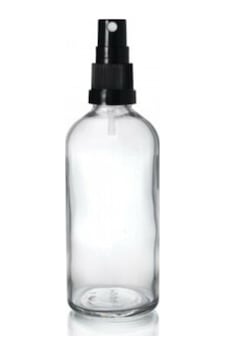 10 Adet Şeffaf Cam Şişe 100Ml Siyah Sprey Başlıklı 10 Adet Şeffaf Cam Şişe 100Ml Siyah Sprey Başlıklı
