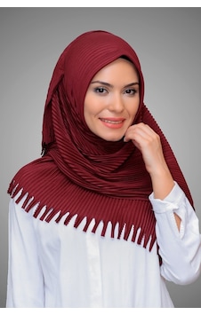 Hürrem Bone Bordo Pratik Hazır Geçmeli Tesettür Eşarp Kesik Elyaf Piliseli Sa Bordo Hürrem Bone Bordo Pratik Hazır Geçmeli Tesettür Eşarp Kesik Elyaf Piliseli Sa Bordo