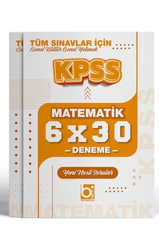 2026 Kpss Tüm Sınavlar İçin Matematik 6 X 30 Deneme Sınavı Bigeli