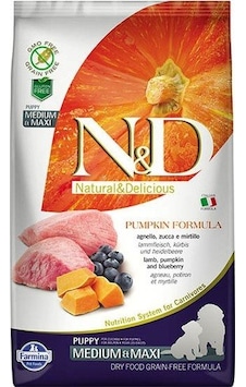N&D Puppy Tahılsız Bal Kabaklı Kuzu Etli Orta ve Büyük Irk Yavru Köpek Maması 12 KG N&D Puppy Tahılsız Bal Kabaklı Kuzu Etli Orta ve Büyük Irk Yavru Köpek Maması 12 KG