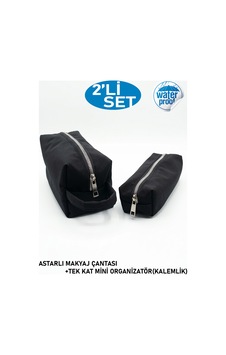 2li Set Makyaj Çantası Ve Kalemlik,mini Organizatör Su Geçirmez Tek Gözlü