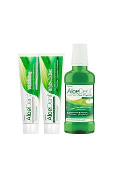 Aloe Dent Whitening Diş Macunu 100 ML + Triple Action Diş Macunu 100 ML + Ağız Bakım Suyu 250 ML Aloe Dent Whitening Diş Macunu 100 ML + Triple Action Diş Macunu 100 ML + Ağız Bakım Suyu 250 ML
