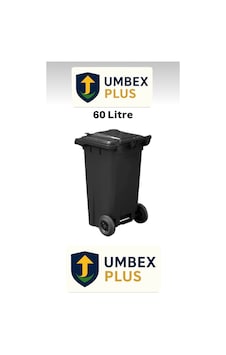 Umbex Plastik Çöp Konteyneri 60 Litre Plastik Konteyner - A Isıya Karşı Dayanıklı Malzeme Siyah