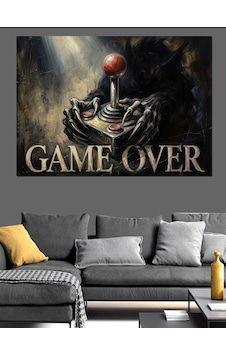 Game Over Klasik Atari Konsolu Dekoratif Kanvas - Mdf Ahşap Tablo