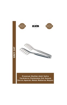 Premium Mutfak Aleti Sofra Yardımcısı Paslanmaz Şık Sunum Servis Aparatı Metal Makarna Maşası