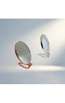 Çift Yönlü Oval Makyaj Gümüş Çerçeve 1 Adet Açık Gold Çift Yönlü Oval Makyaj Gümüş Çerçeve 1 Adet Açık Gold