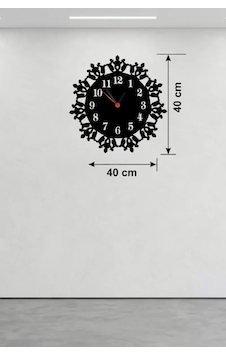 Klasik Floral Desenli Ahşap Duvar Saati - 40x40 Cm Vintage Tasarım Çok Renkli Klasik Floral Desenli Ahşap Duvar Saati - 40x40 Cm Vintage Tasarım Çok Renkli