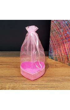 Pembe Kalpli Tül Kese