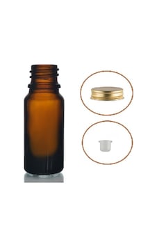 5ml Kahverengi Şişe Metal Gold Düz Kapaklı, 20 Adet, Cam Şişe, Esans Şişesi, Yağ Şişesi, Kozmetik Şişesi Kahverengi