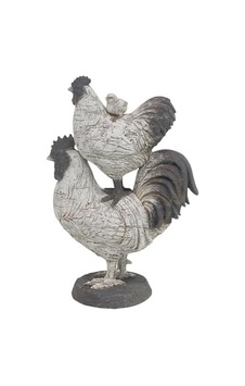 Deco 79 Çiftlik Evi Polystone Horoz Heykel, 8" X 5" X 12", Beyaz