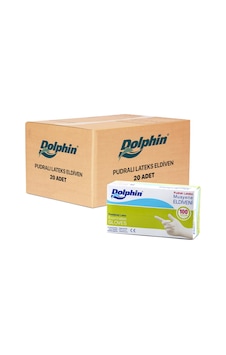 Dolphın Lateks Pudralı Eldiven (M) Orta - 20 Paket (2000 Adet) Dolphın Lateks Pudralı Eldiven (M) Orta - 20 Paket (2000 Adet)