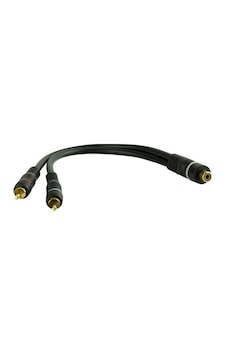 1 Di Şi 2 Erkek Rca Y Kablo 25 Cm Ses Anfi Bağlanti Kablosu