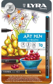 Lyra Hi-Quality Art Pen 10 Renk Metal  Kutu