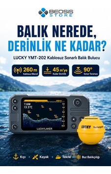 Lucky Ymt-202 Kablosuz Sonarlı Balık Bulucu 260 M Menzil, 45 M Derinlik, 3,5 İnç Renkli Ekran